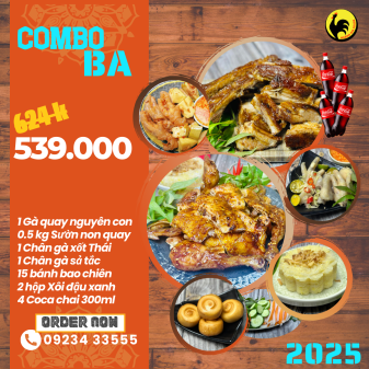 Gà Quay Combo Ba